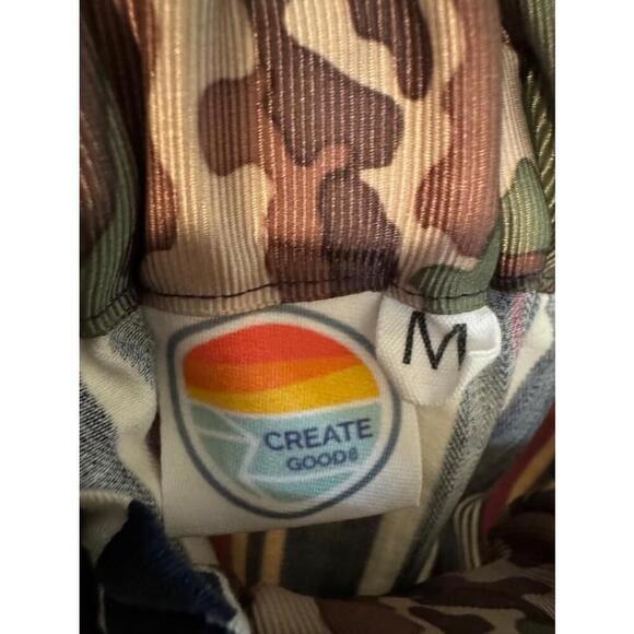 Women's Create Goods Striped Button Up Shirt - Size M - Picture 4 of 6